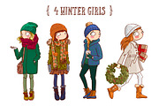 Set with cute season girls, an Illustration by Salvadorova (Thumbnail 2 of 5)