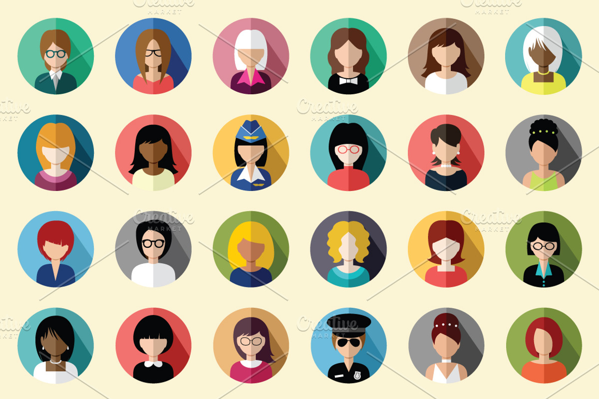 108 flat round avatar icons, an Icon by Gurza SHOP (Photo 5 of 5)