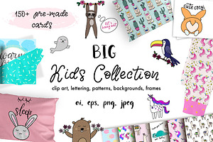 BIG Kid Collection. Clipart, Pattern