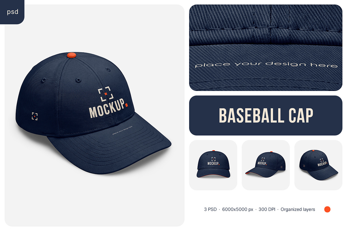 Baseball Cap Mockup Set, a Hat Mockup by Country4k (Photo 1 of 4)