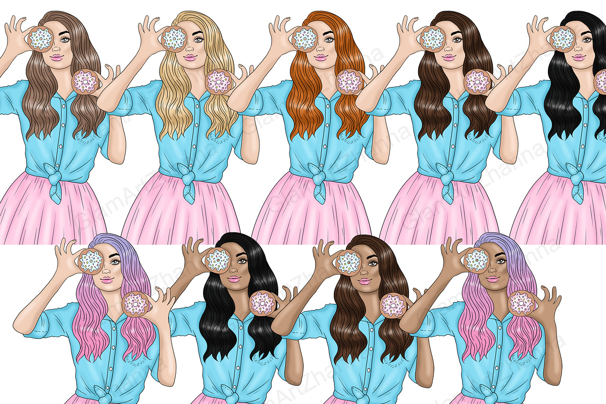 Sweet Girl Clipart Girls, a Person Illustration by GlamArtZhanna (Photo 4 of 4)