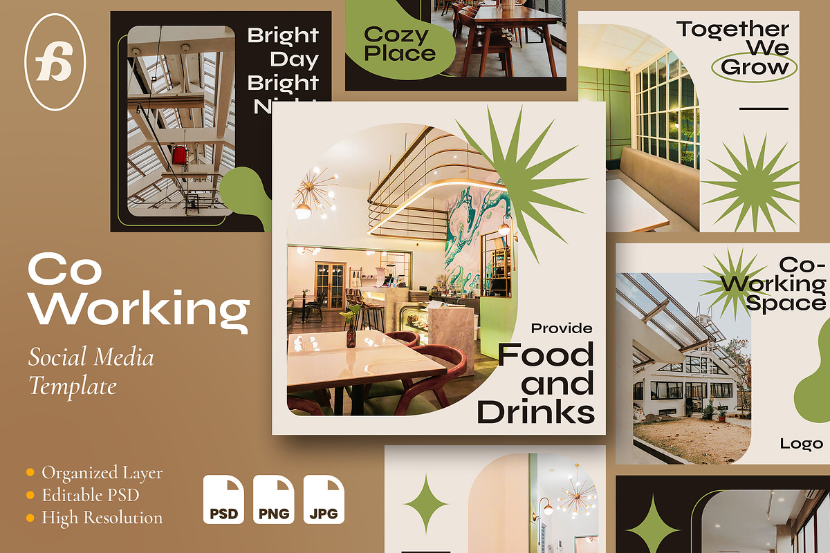 Co Working - Instagram Post Template, a Social Media Template by Rakata ...