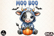 Moo Boo Halloween Cow PNG, an Illustration by DreamCafeArt (Thumbnail 6 of 6)