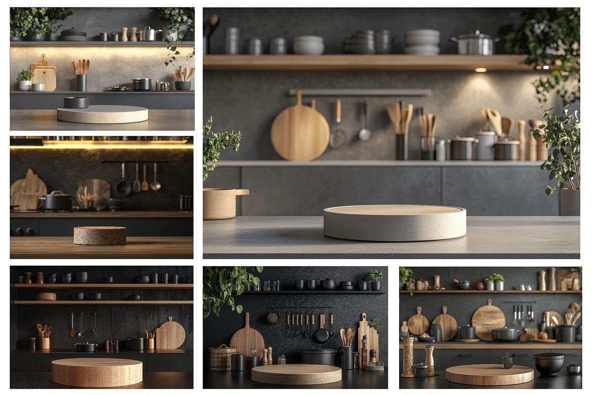 Modern Kitchen Podium Mockup, a Background Photo by Nebbia (Photo 4 of 4)
