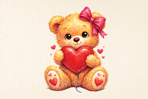 Valentine Teddy Bear Png, Valentines, an Illustration by DreamPrint404