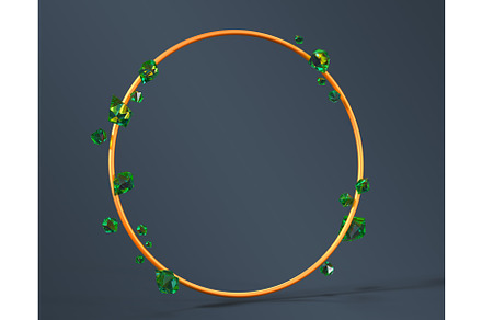 Gold round frame with precious, an Object 3D Model by Marozhkastudio