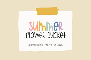 Summer Bucket Font + Doodle Stickers