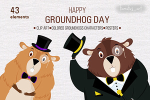 Happy Groundhog Day Clipart