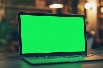 Blank green screen laptop template i, a Photo by Iftikhar Alam
