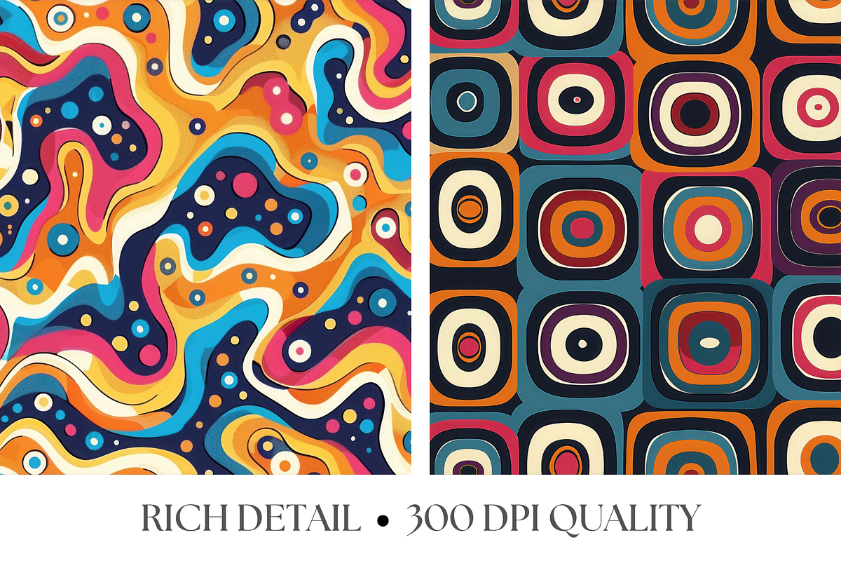 Retro Groovy Patterns, a Pattern Graphic by Artful Assets Boutique (Photo 3 of 4)