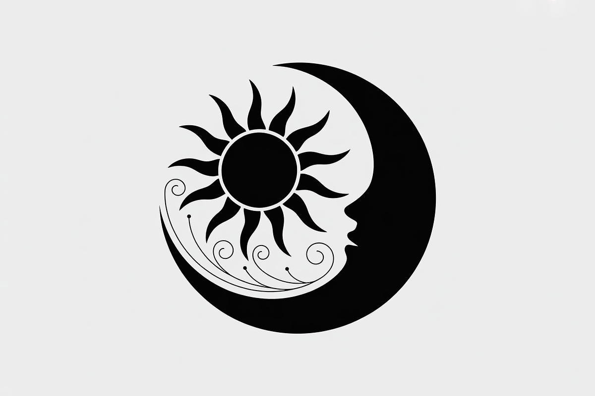 sun and moon surrounded by flowing, an Illustration by Amazin_art (Photo 2 of 25)