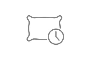 Pillow with a clock line icon, an Object Illustration by GraphiShop