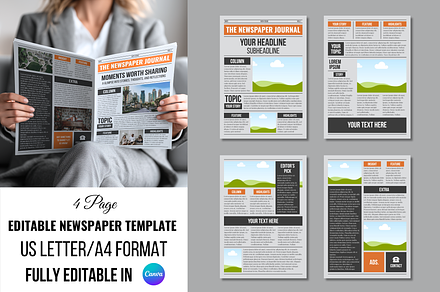 Colorful Newspaper Template, a Magazine Template by ZoloDesignHub