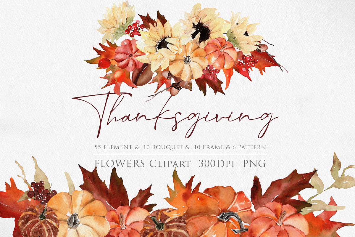 Watercolor flower - Thanksgiving Day, an Illustration by Beigetime (Photo 1 of 14)