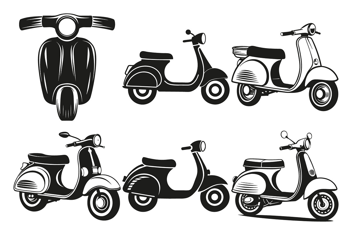 Vintage Scooter vector Collections, an Object Graphic by Billah Hub