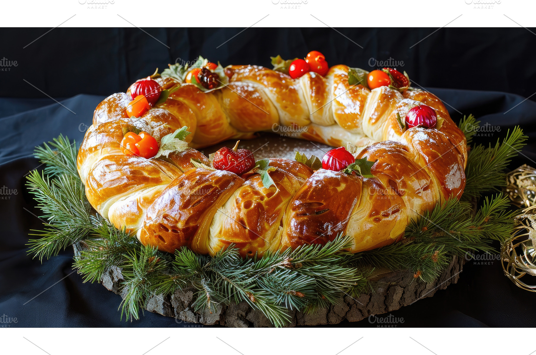 Festive Roscón de Reyes Pastry, a Person Photo by piter.goskov