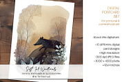 Soft Ink Woodlands Postcard Set, an Animal Illustration by The Dutch Lady Designs (Thumbnail 5 of 8)