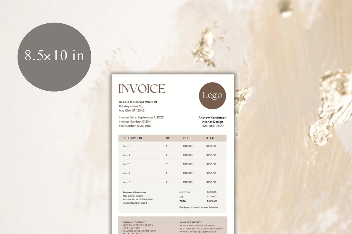 Invoice Template Printable Invoice, a Stationery Template by Climbwithelevator (Photo 7 of 9)