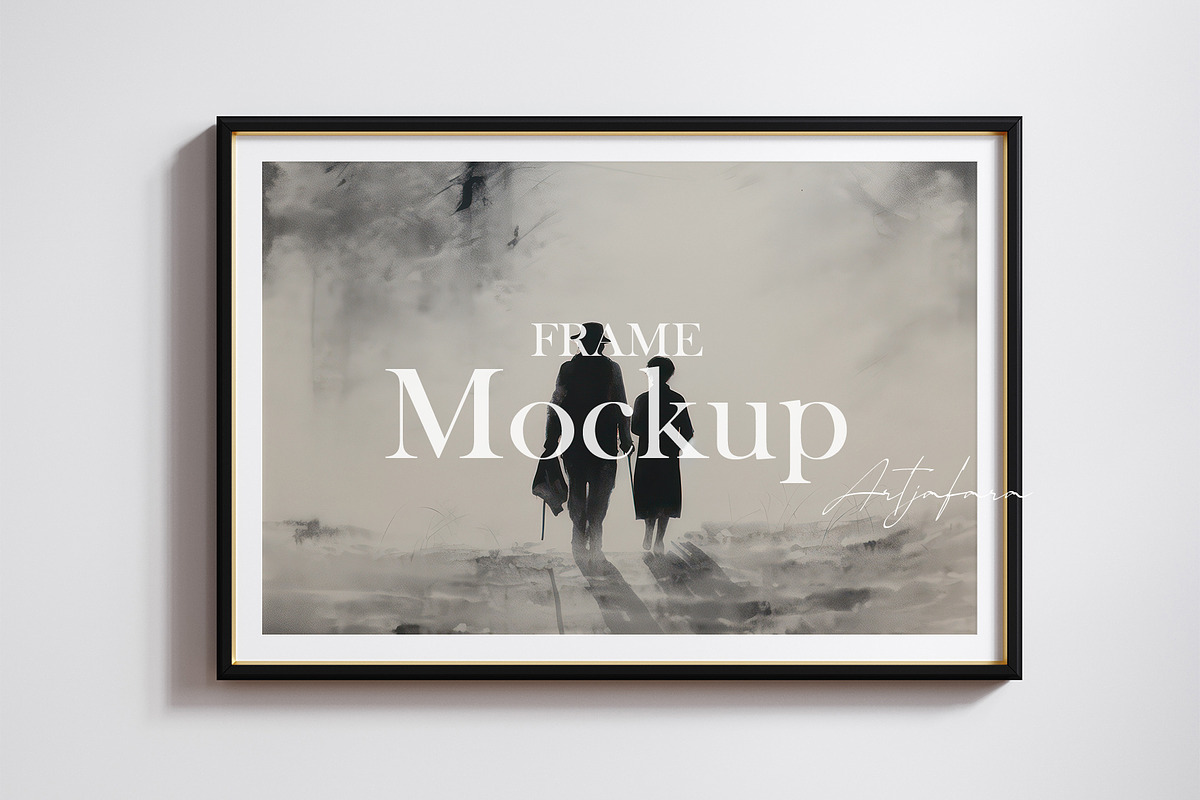 Black frame mockup close up, an Advertising Mockup by Artjafara (Photo 1 of 4)