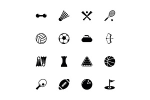 Sport - Flat Vector Icons, an Object Illustration by Artsaba Family