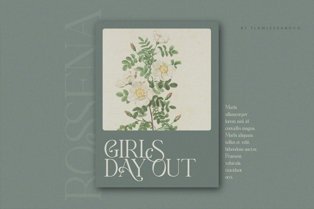 Rossena - Retro Serif Font, a Serif Font by Flawless And Co (Photo 5 of 9)