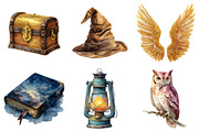 Watercolor Wizard School Clipart, an Illustration by Design Market (Thumbnail 3 of 3)