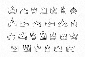 50 Hand Drawn Crowns