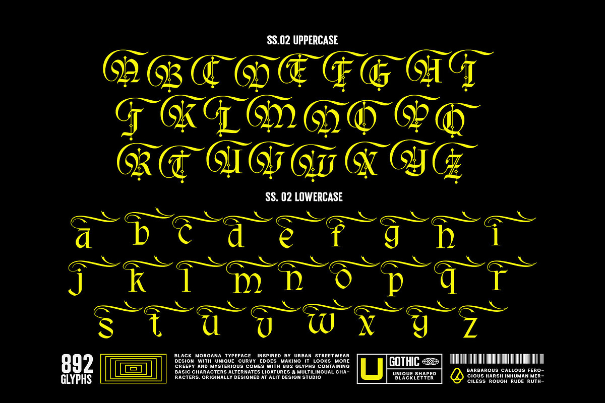 Black Morgana Typeface, a Blackletter Font by alit design (Photo 10 of 17)