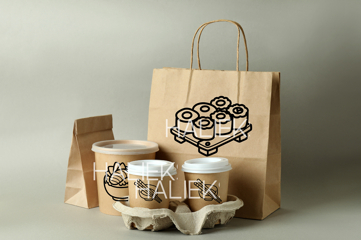 55 Sushi Doodles SVG Illustrations, a Food Illustration by HalieKStudio (Photo 6 of 9)