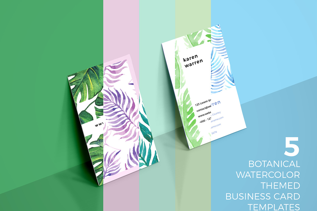 5 Botanical Business Card Bundle, a Business Card Template by RCDesigns (Photo 1 of 6)
