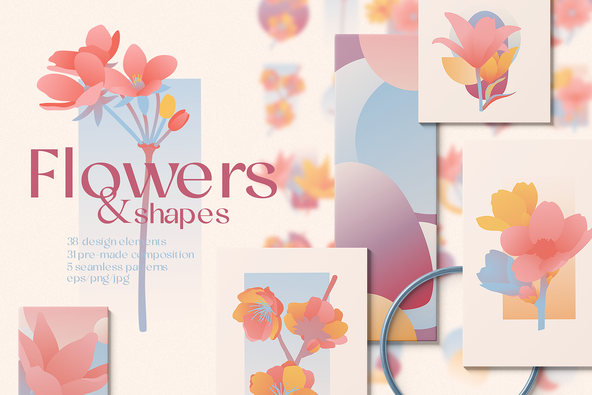 Flowers and shapes collection, an Object Graphic by Uniyok (Photo 1 of 8)