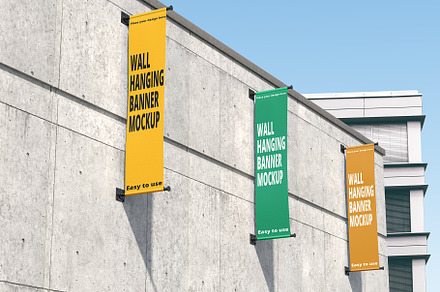 Wall Hanging Banner Mockup, a Product Mockup by Designbuys