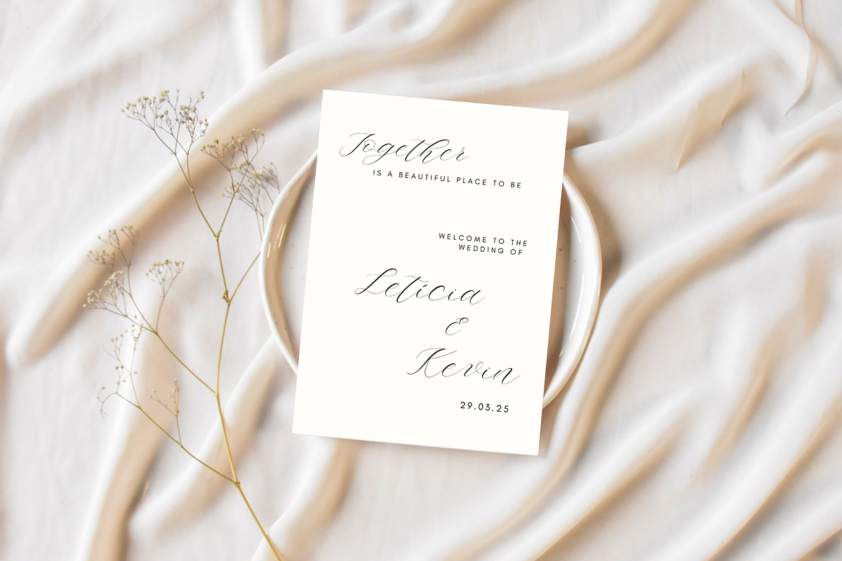 Wedding Minimalist Welcome Sign, an Invitation Template by TheSimplySereneShop (Photo 6 of 9)