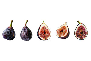 Whole and halved fresh figs, a Food & Drink Photo by piter.goskov