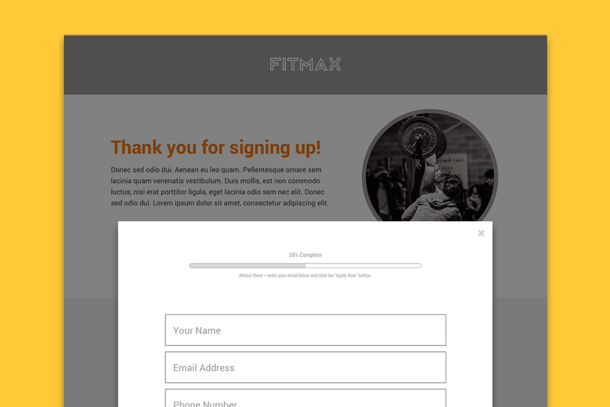 FITMAX Lead Generation Template Set, a Landing Page Template by Block 81 (Photo 3 of 4)