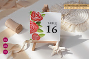 Red Rose Floral Table Number, an Invitation Template by Beyond Muse (Thumbnail 1 of 3)