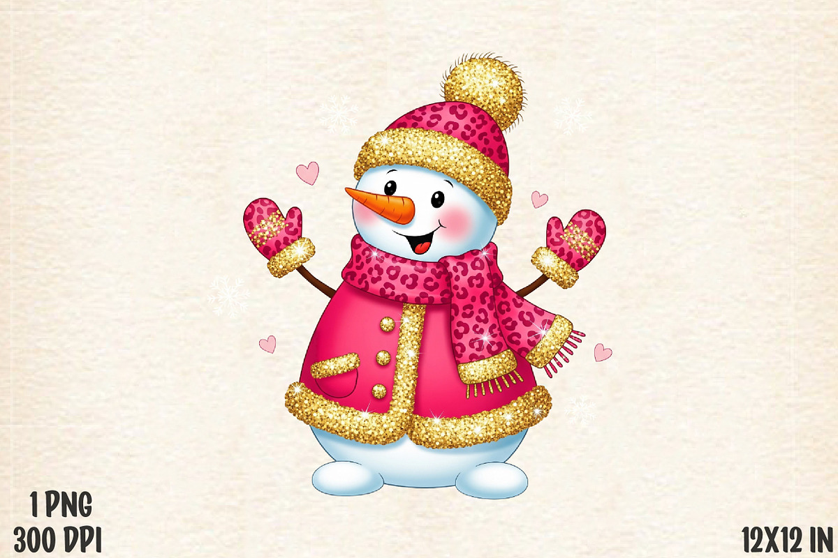 Cute Leopard Snowman Glitter Png, an Illustration by Designworld (Photo 1 of 5)
