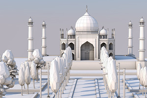 Low Poly Taj Mahal Landmark