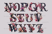 Gothic Flowers Watercolor Alphabet, a Decorative Illustration by GlamArtZhanna (Thumbnail 3 of 7)