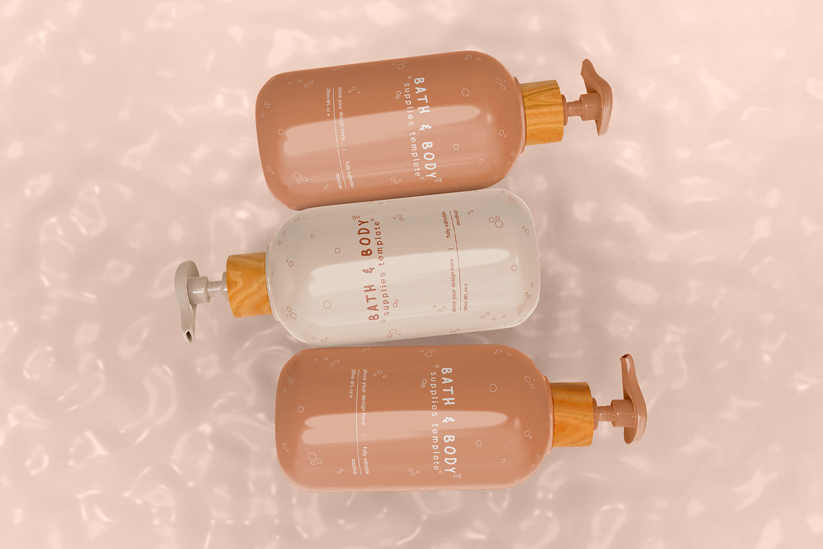 3d Dispenser Bottles Mockup, a Packaging Mockup by The Rose Project (Photo 1 of 4)