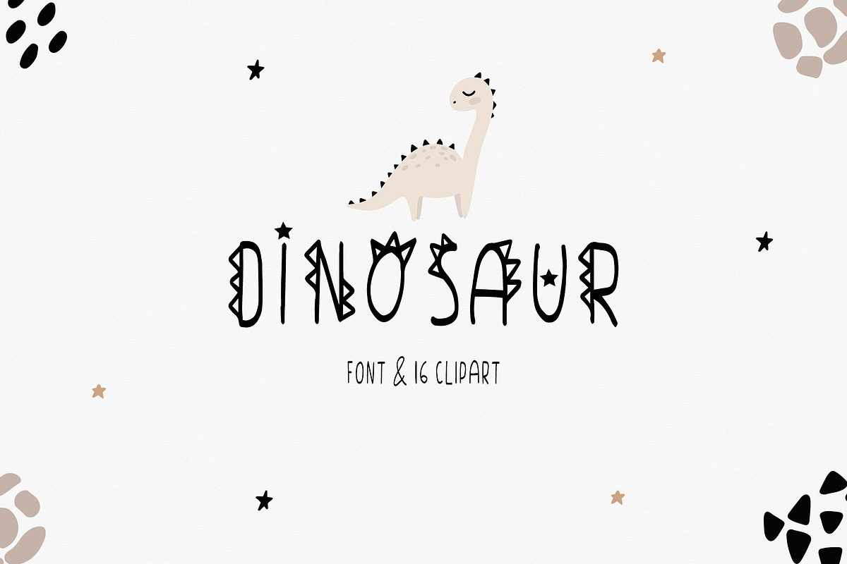 Baby dinosaur cute FONTS, a Script Font by SleptArt (Photo 1 of 8)