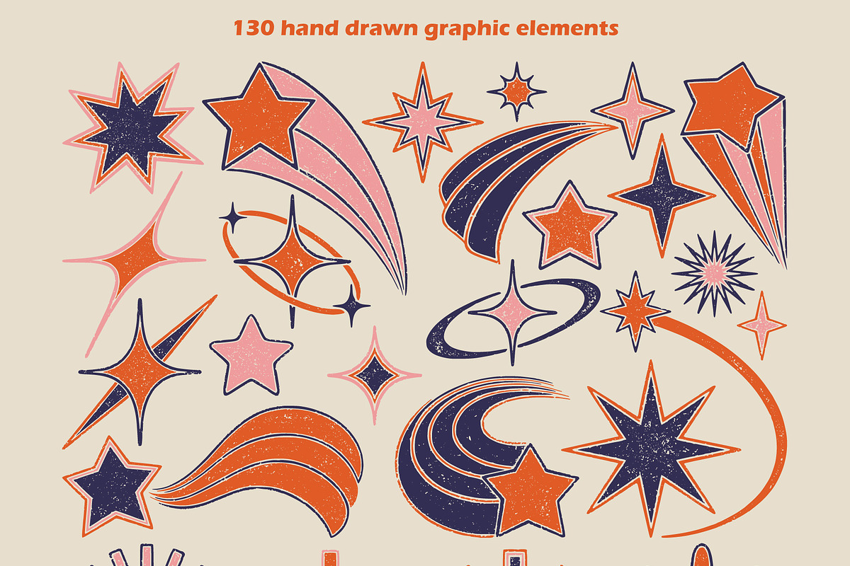 Retro Shapes Playful Clipart, an Object Graphic by ElenKoss (Photo 2 of 7)