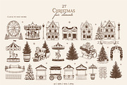 Vintage Christmas Fair Vector Set, an Object Graphic by VerAna (Thumbnail 2 of 19)