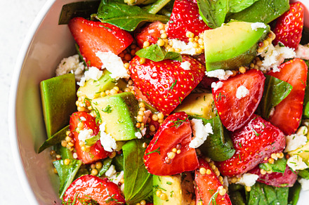 Strawberry, avocado and feta salad, a Food & Drink Photo by vaaseenaa