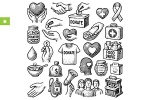 Donation and Charity Symbols, an Object Graphic by RT Studio