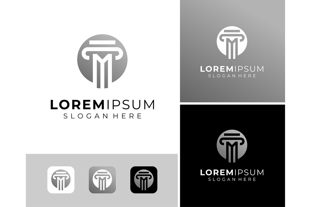 Pillar Column Letter M Logo, a Branding & Logo Template by ika trisiana