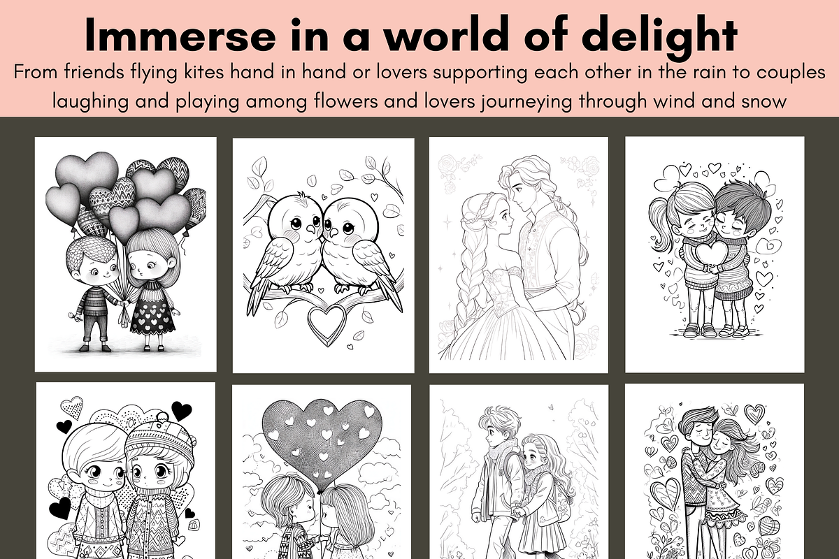 Valentine's Day Coloring Book Kids, a Seasonal Illustration by LA Design (Photo 3 of 10)