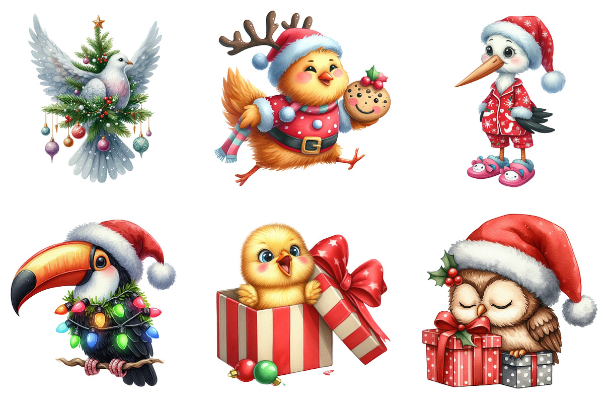 Christmas Animal Clipart, an Illustration by DreamArtGraphic (Photo 3 of 4)