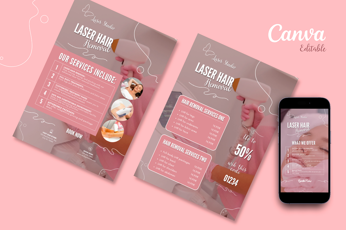 Laser Hair Removal Business Template, a Marketing Template by PaolaroiDesign (Photo 4 of 6)