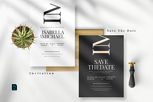 Modern Black Invitation Set